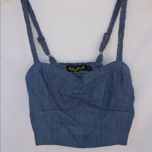 Light Denim Crop Top